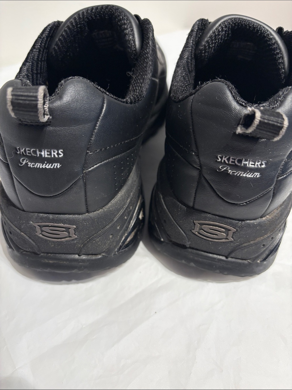 Skechers Women’s Black Slip-On Athletic Sneakers with Silver Eyelets - Picture 6 of 8